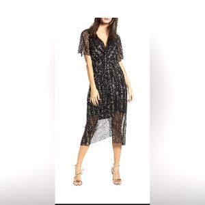 All in Favor Dolman Plisse Midi Dress size L